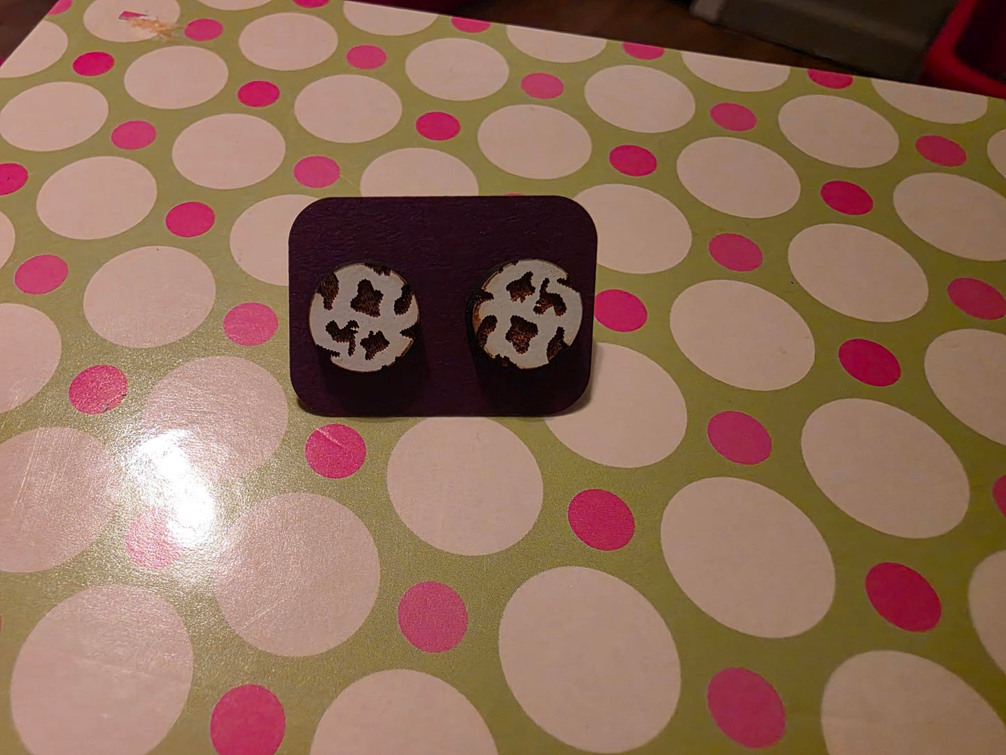 Wood Laser cut Stud earrings