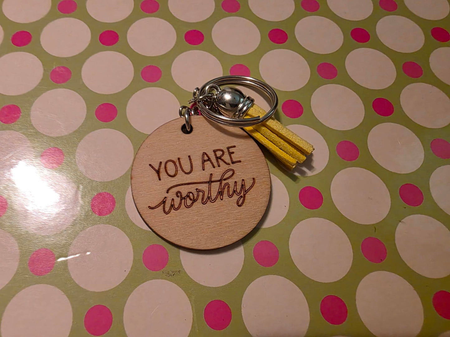 Small wooden laser cut key chains