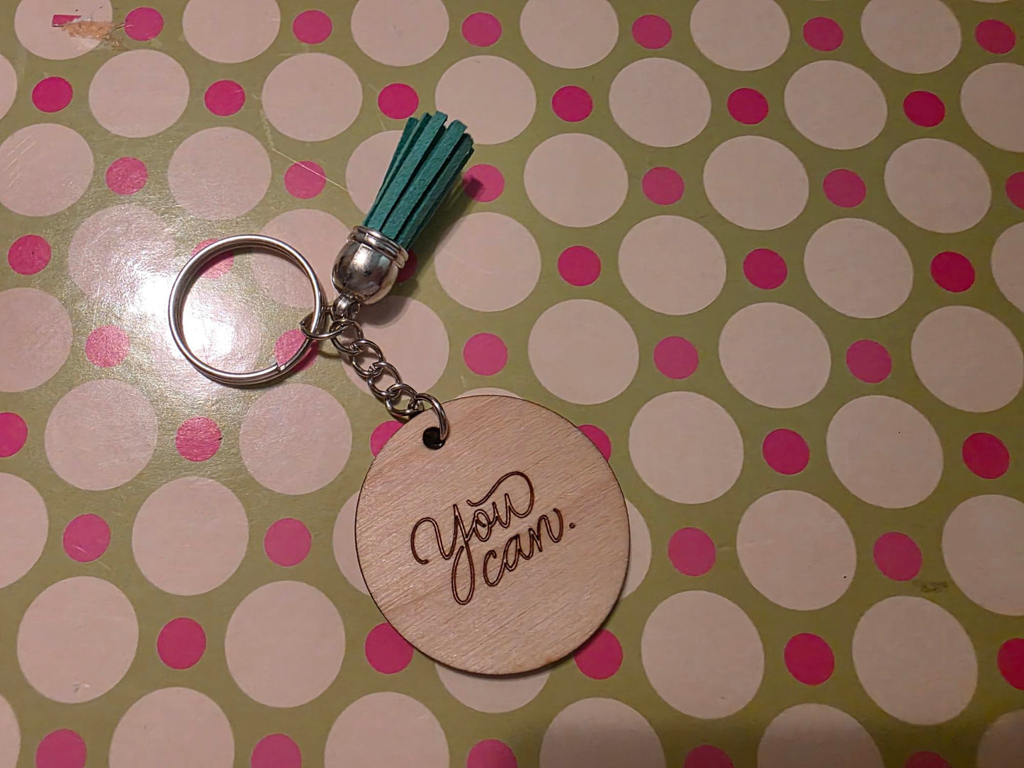 Small wooden laser cut key chains