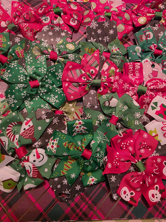 Children's Christmas Clip Bows