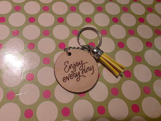 Small wooden laser cut key chains